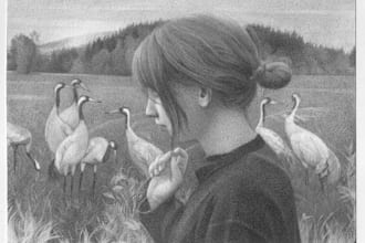 draw a soft pencil portrait of a person by hand
