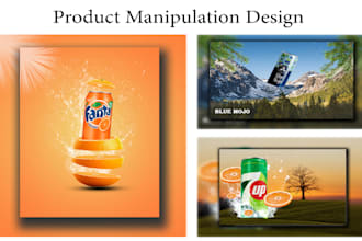 create professional product manipulation designs using PSD and ai