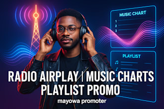 do music promotion through online radio airplay, music charts, and playlist