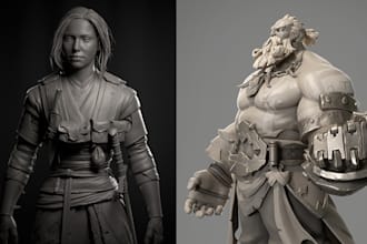 do 3d character modeling, sculpting, texturing, and deliver game ready assets