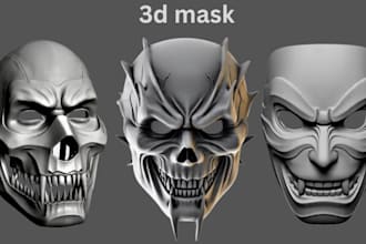 sculpt 3d mask, 3d model 3d helmet cosplay armor for 3d printing
