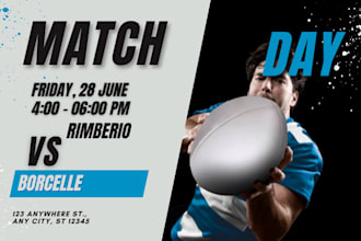 create a professional game day and match promo design