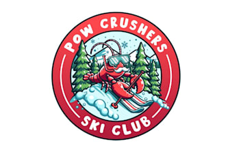 create a high quality lobster and ski logo