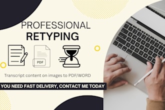 retype content from images or pdfs into an editable document