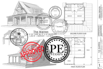 provide licensed engineer permit drawing and pe stamp for ny, nc, sc, tx, and ca