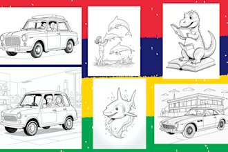design unique coloring book pages for kids, adults, and relaxation
