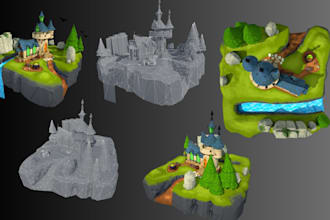 model an existing building in 3d in low poly with texture