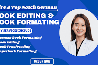 proofread, edit and format your german book, kdp book publishing, layout design