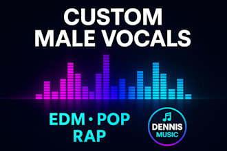 sing and write custom male vocal for your emd pop  or rap track