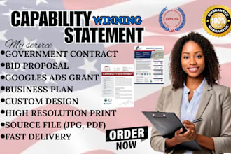 design effective and winning capability statement for government contract