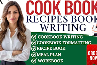write format cookbook recipe book meal plan diet plan cookbook workbook design