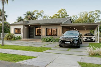renovate 3d forest farmhouse,garden exterior,courtyard lounge,8k interior render
