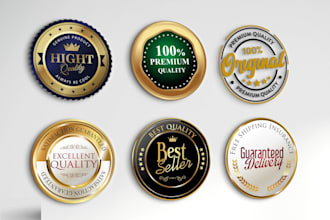 do profession gold seal logo design, award seal, stamp, web badge or any graphic