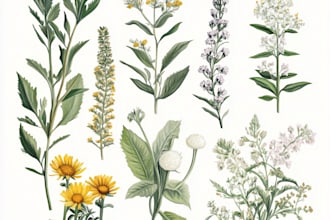 draw botanical illustrations of flowers, plants and fruits