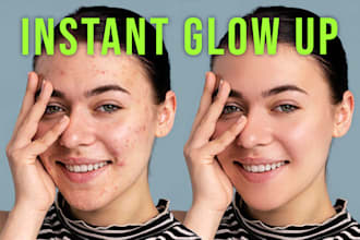 do high end skin retouching, remove acne, wrinkles, pimples and blemishes