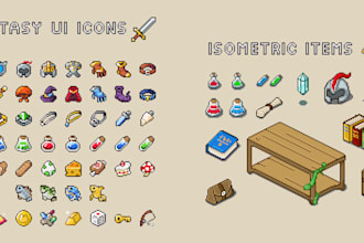 design icons, characters, tilesets and UI for your or nfts