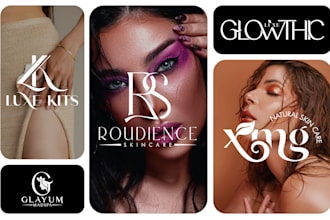 do luxury beauty cosmetics makeup hair salon spa feminine logo design