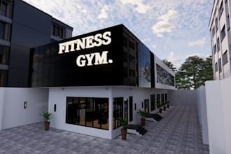 design 3d home gym, spa, yoga, meditation room, high realistic 3d wellness space