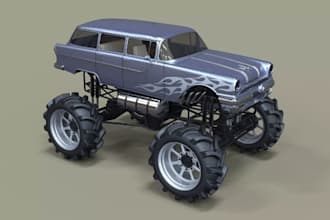 make custom 3d truck model, monster truck body shell, 3d mini truck
