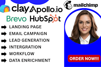 setup clay com, hubspot crm, apollo io, clay, malichimp, brevo, klaviyo, sms