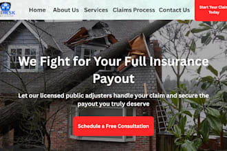 generate public adjuster website insurance claim lead generation website