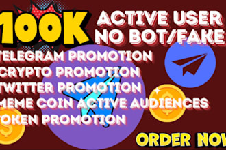 crypto twitter growth, telegram promotion, solana memecoin to 50k real investors