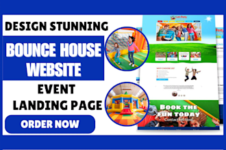 design bounce house website party rental event house bounce wordpress website