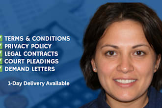draft US terms and conditions, demand letters, contracts, court pleadings