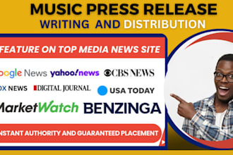 write music press release, music press distribution, submit music press release