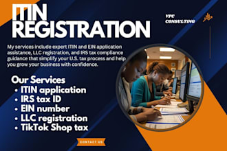 get your irs itin or ein fast for non residents, llc, or tiktok shop