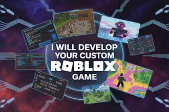 create a custom roblox game including UI, vfx, and full development