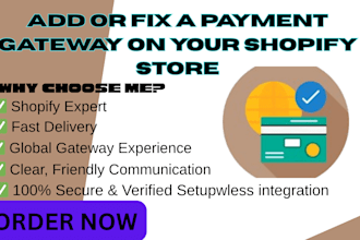 add or fix a payment gateway on your shopify store
