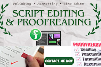 professionally proofread and edit your screenplay script for clarity and flow