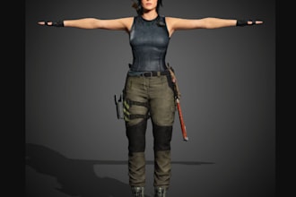 create 3d realistic game character,3d weapon,erotic character,3d nsfw,4k texture