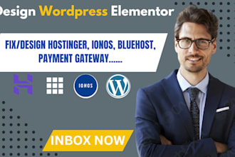 design wordpress elementor webstore fix hostinger bluehost ionos payment gateway