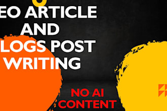 do SEO article writing, blog post writing or content writing