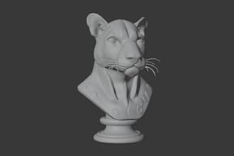 sculpt printable 3d head bust, statue, stl, 3d print, 3d rendering, 3d character