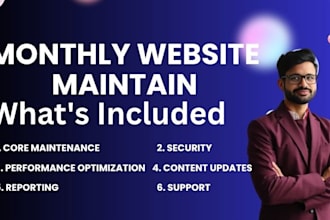 monthly maintain your wordpress site and provide tech help