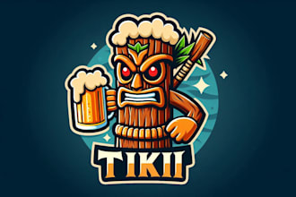 design creative tiki beer logo for you in just two day