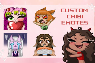 design and draw your character as chibi emotes