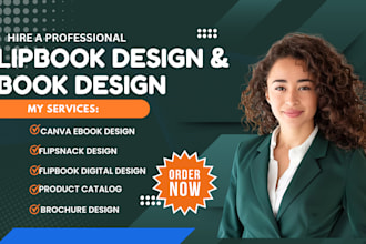design digital flipbook on flipsnack, canva ebook design, brochure design