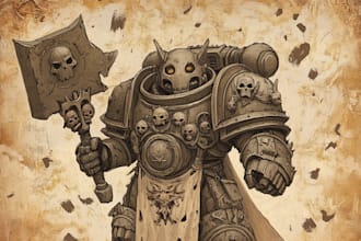 draw a warhammer character art for your project