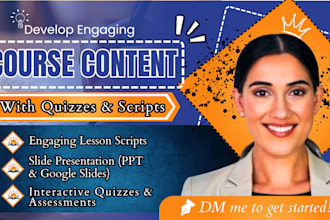develop engaging course content with quizzes and scripts