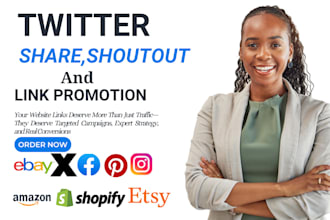 promote twitter shoutout share website etsy ebay to 100m USA uk fb ig audience