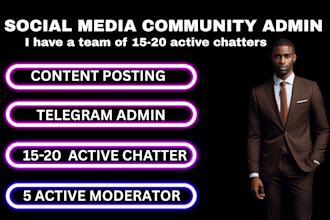 so  social media telegram community manager, 15  chatters for crypto project