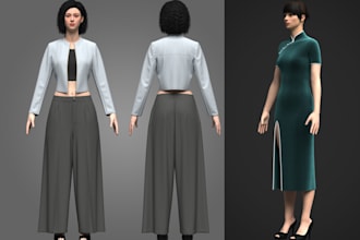 create 3d clothing model 3d garment design 3d second 3d rigging for your brand