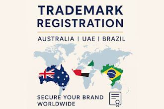 register your trademark in australia, uae, or brazil professionally