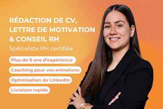 je vais créer un CV professionnel et une lettre de motivation
