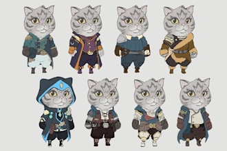 draw furry art, reference sheet, furry sticker and ref sheet for your fusona