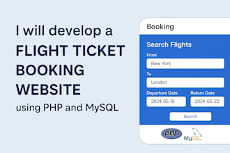 develop a flight ticket booking website using PHP and mysql